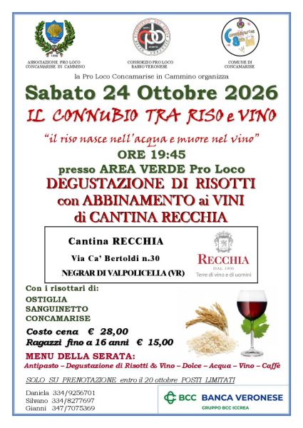 Locandina Il connubio tra riso e vino
